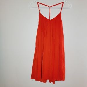 Abercrombie & Fitch Dress Women’s XS Mini Orange Racerback Braided Flowy Vacay